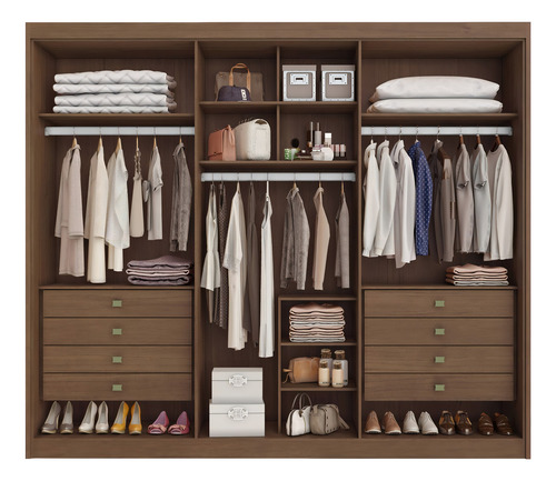 Guarda Roupa 6 Portas Com 4 Portas Ripadas 8 Gavetas Fdwt