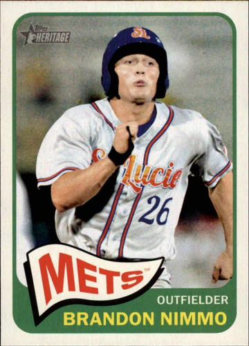 2014 Topps Heritage Minors 59 Brandon Nimmo Rc Rookie Mets T