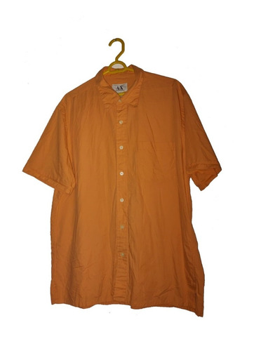 Camisa Armani Exchange Talla L Color Naranja Caballero