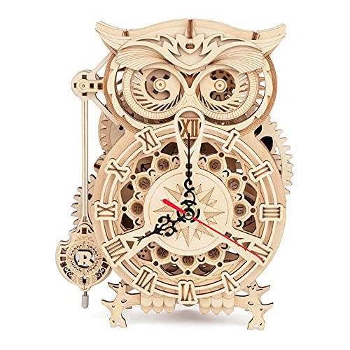3d Rompecabezas De Madera Reloj Rokr Owl - Kit De W6mcn