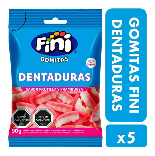 Pack 5 Gomita Fini Dentadura Halloween Gluten Free Deliciosa