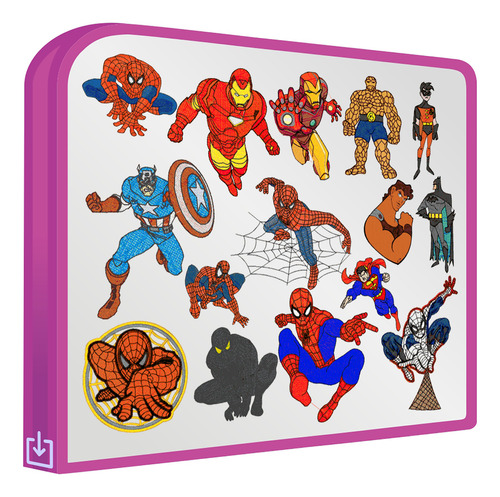 Super Heroes Set 18 Matrices Spiderman Iron Man Bordar Ropa