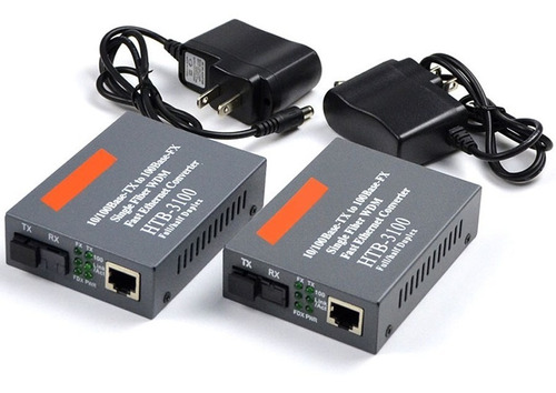 1 Par Convertidores Fibra Óptica Medios 10/100 Ethernet 25km
