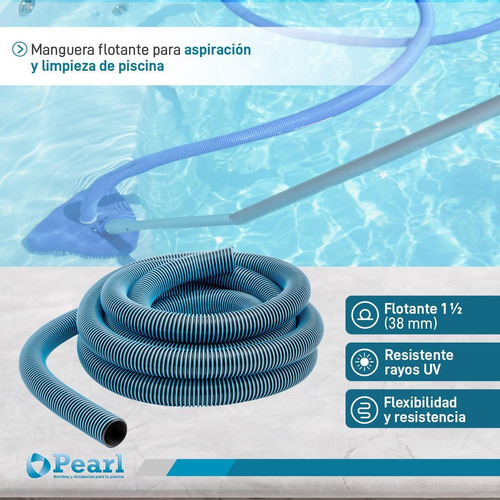 Imagen 3 de 8 de Manguera Pileta Flotante Pearl 1 1/2 15mts