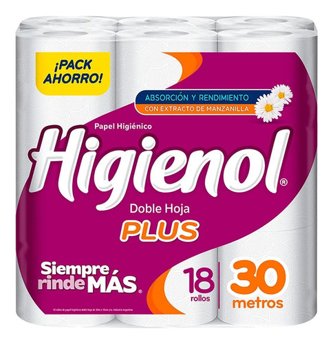 Papel Higiénico Higienol Doble Hoja 18 Rollos