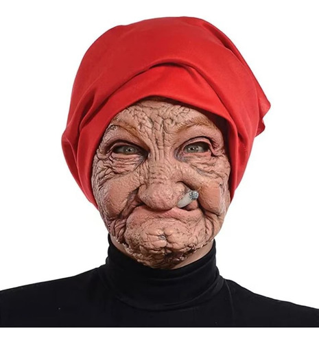 Disfraz Máscara Anciana Viejita Látex Halloween Terror Cosplay Puro