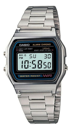 Reloj Casio A158wa-1 Dress Digital Resistente Al Agua