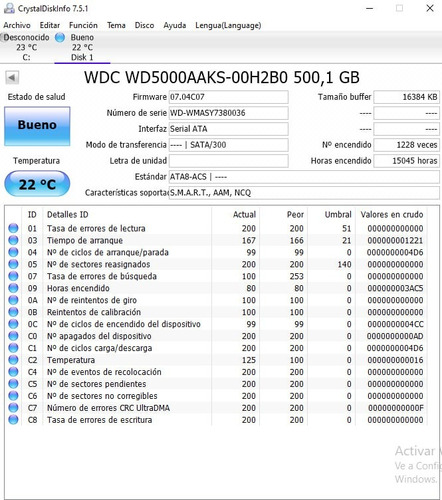 Disco Pc Western Digital 500gb - Wd5000aaks Excelente