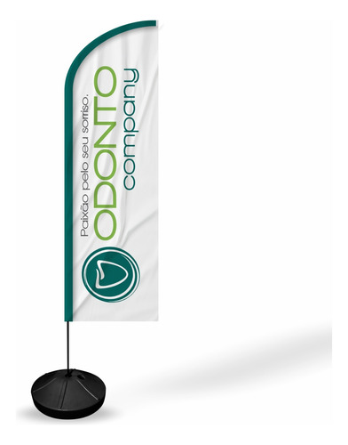 Wind Banner Dupla Face Fly Flag 3 M Completo Odonto Company