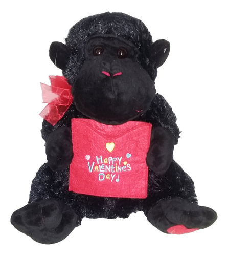 Peluche Mono Gorila Negro Happy Valentines Day 40cm Dream