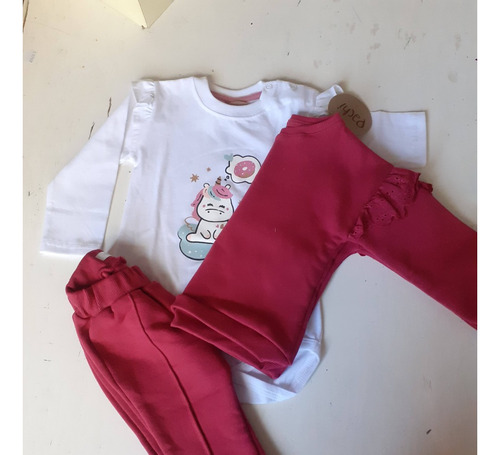 Conjunto De Jogging Frisado Bebe Con Volado Broderie