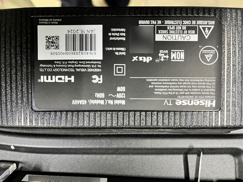 Main Hisense 40 40a4hv (Usado)