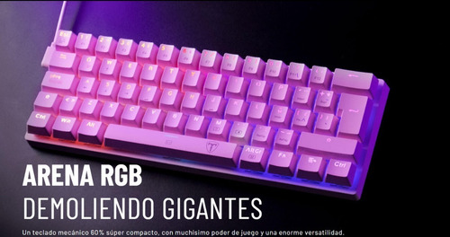 Teclado Mecanico Gamer 60% T-dagger Arena Rosado Rgb Brown