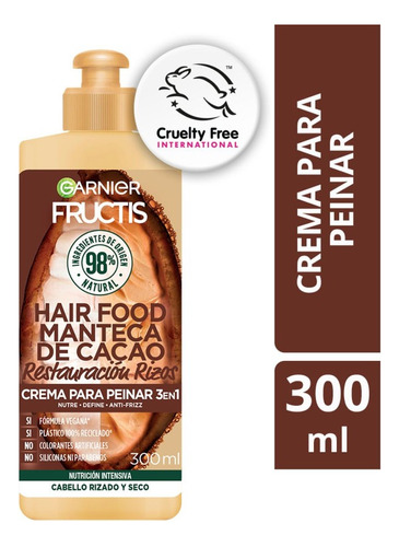 Crema Para Peinar Fructis Hair Food Cacao 300ml Capilar