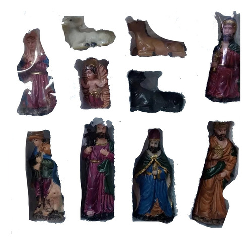 Set 10 Piezas Figuras Para Pesebre De Resina Decoracion Nuev
