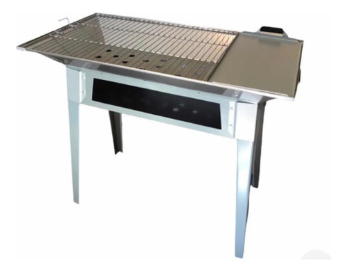 Asador Con Comal De Acero Inoxidable Desarmable