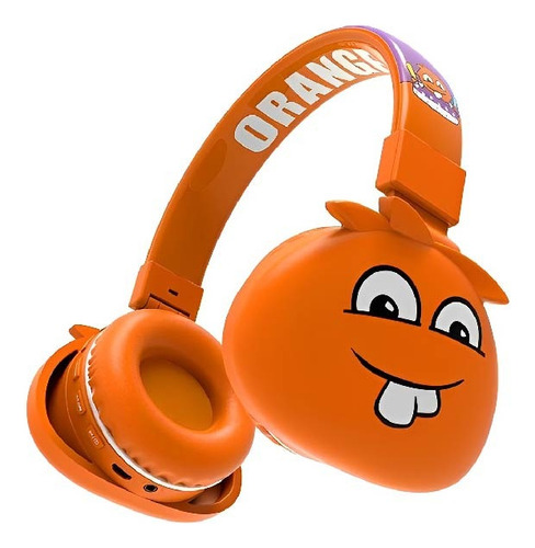 Fone De Ouvido Bluetooth Infantil Monstrinhos Sem Fio Kids Cor Laranja