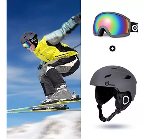 Odoland - Casco de esquí con gafas, ligero, para snowboard y juego de gafas  para hombres, mujeres, jóvenes y niños