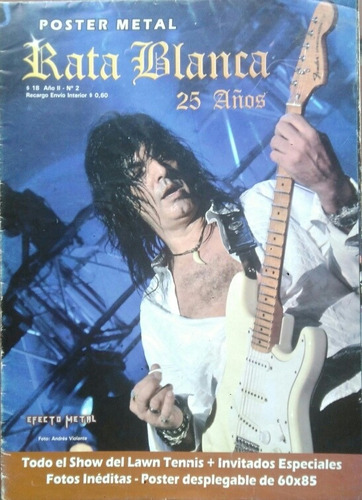 Rata Blanca Póster Gigante Tremendo!!! 2013 Efecto Metal