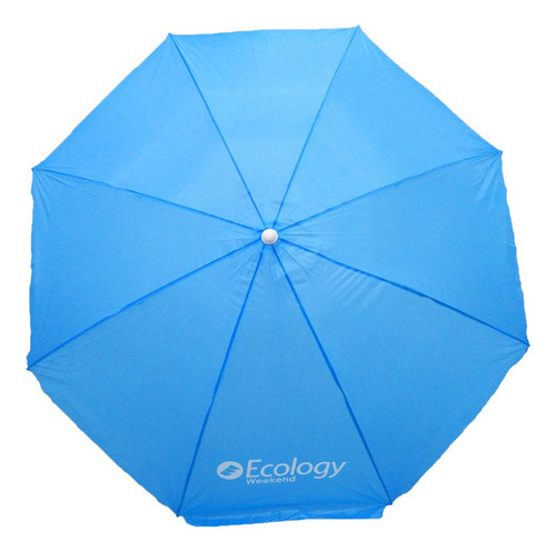 Sombrilla Parasol De Playa Ecology Weekend 1.80m Color Azul Claro Diseño De La Tela Liso