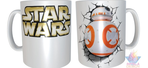 Taza Star Wars Droide Bb8 Robot Ceramica