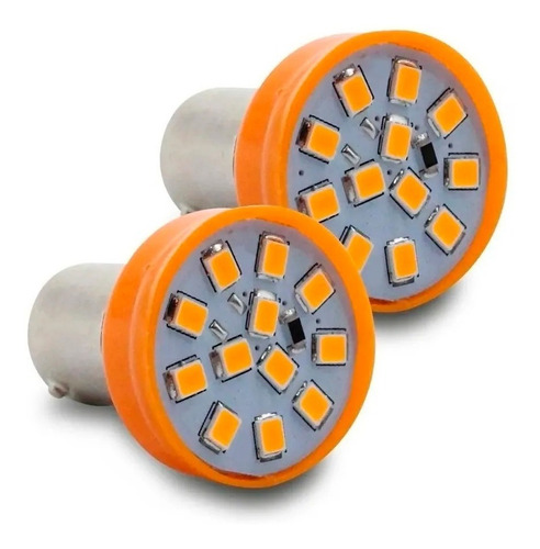 Par Lâmpada 12 Leds 1 Polo Trava Diagonal Luz Laranja Pisca 