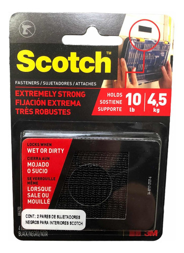 Set 2 Par Sujetadores 3m Scotch Sujeción Extrema 2.54x7.62cm