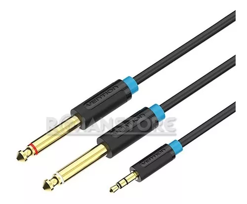 Cable con 1 mini Jack Stereo a 2 Jack Mono de 3 metros