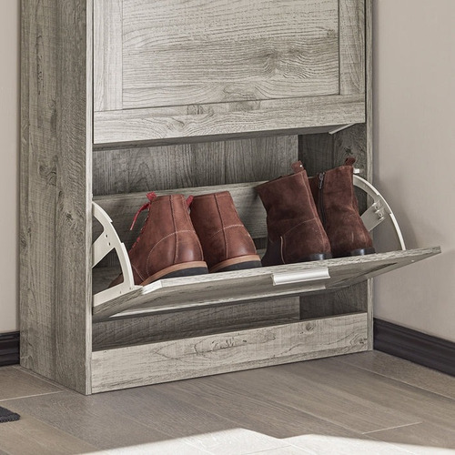 Zapatero Moderno De Madera Minimalista Con 2 Puertas Marrón Claro