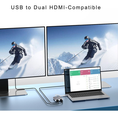 Convertidor Usb 3.0 A 2 Hdmi Splitter Hdmi Usb 3.0 4k 30hz