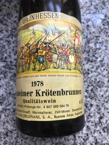 Vino Año 1978 Rheinhessen Timmerman Graeff Oppenheimer 78