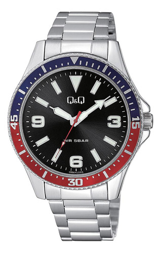 Reloj Análogo Acero Caballero Q&q Qb64j205y Resistente 50mts