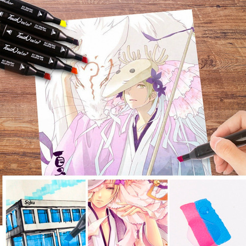 Soku 36 Pinceles Doble Punta Plumones Punta Dibujo Pro