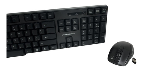 Teclado Antiderrames / Mouse Optico Perfect Choice Inalambrico Usb Negro Pc-200994