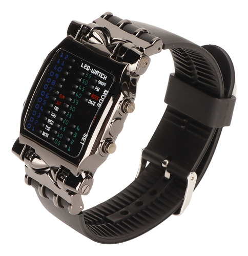 Reloj Binario Con Pantalla Digital Led Colorida En Forma De