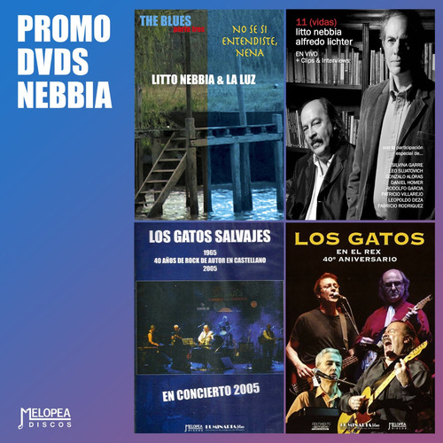 Imagen 1 de 5 de Pack 4 Dvds Litto Nebbia - Los Gatos