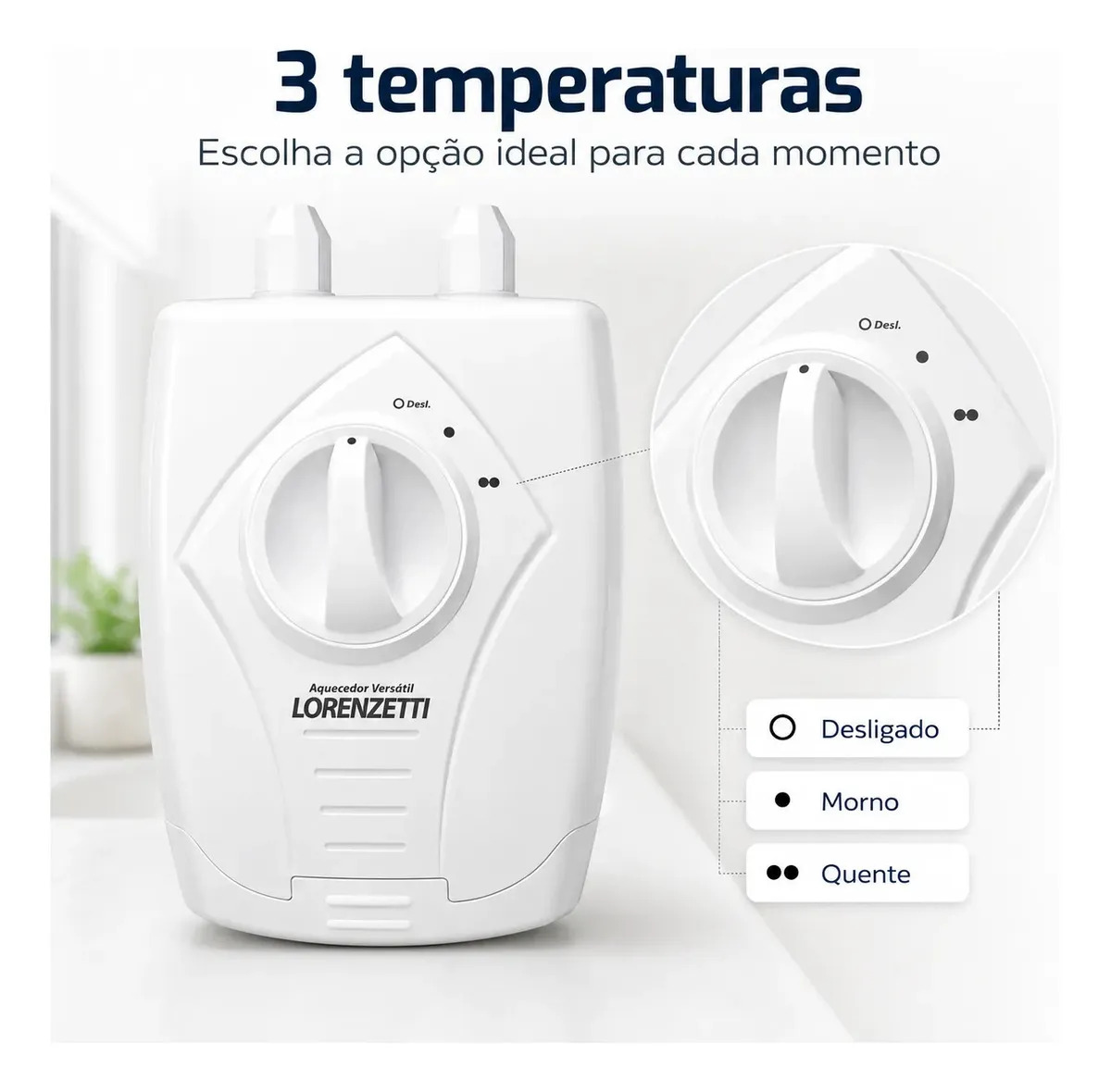 Aquecedor Elétrico de Água Lorenzetti Versátil 3 Temperaturas Branco 5500W