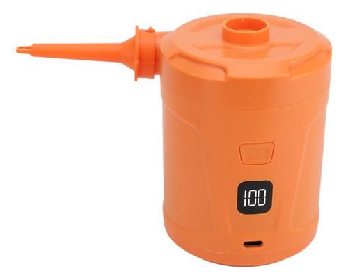 Bomba Eléctrica Naranja De 4 Boquillas Inflable, 5200 Mah, U