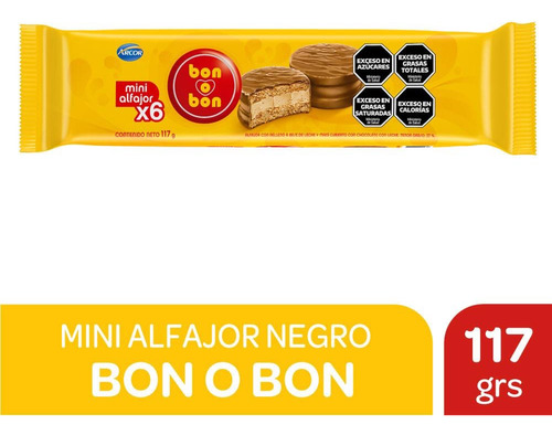 Oferta! 6 Mini Alfajores Bon O Bon Bañado En Chocolate Negro