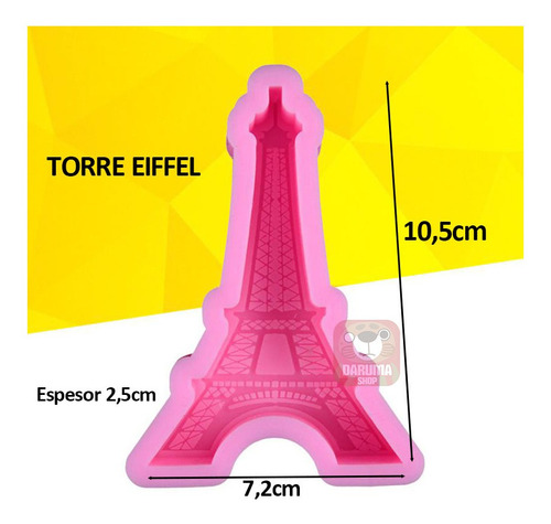 Molde Silicona Torre Eiffel 3d 11cm Paris Chocolate Yeso