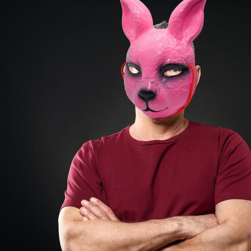 Máscara De Conejo 3d, Máscara De Animal Aterrador, Rosa