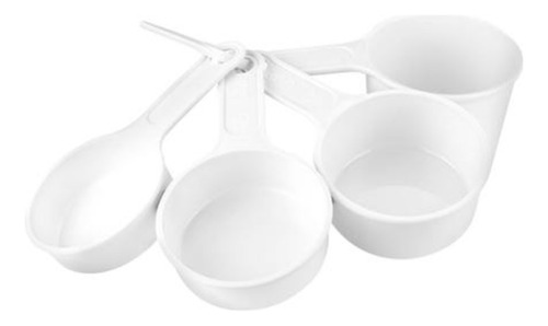 Set 4 Taza Medidora Promoopcion Blanca Plastico Cocina Color Blanco