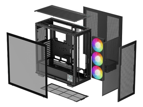 Gabinete Gamer Deepcool Morpheus Digital 3 Fans Argb 140mm Color Negro