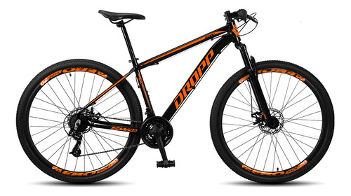 Bicicleta Aro 29 Dropp Sw 24v Câmbio Shimano Mtb Alumínio Cor Preto E Laranja Tamanho Do Quadro 19