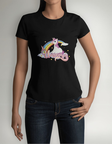 Playera Unicornio Mágico Arcoíris Adulto E Infantil