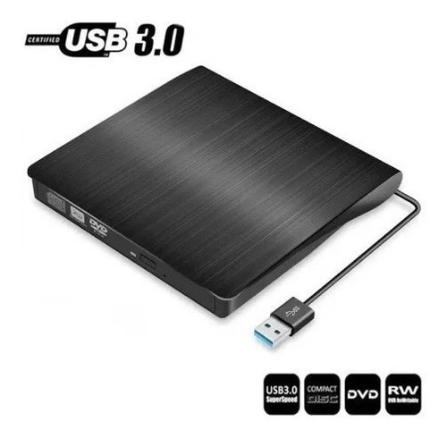 Imagem 2 de 4 de Leitor E Gravador De Dvd Externo Knup Usb 3.0 Slim 8x