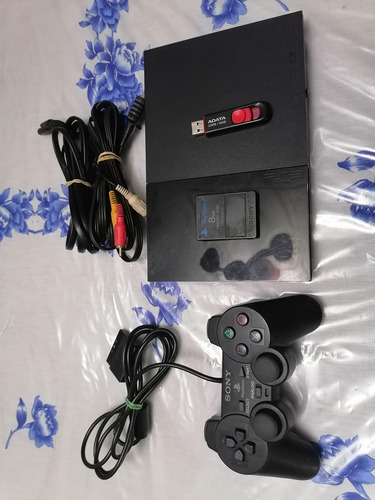 Ps2 Slim Sony Playstation 2 + Chip Matrix + Usb + Memorycard Negro (Usado)