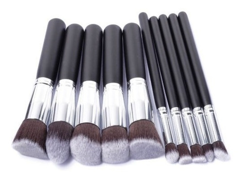 10 Piezas Set De Pinceles De Maquillaje Pro Kit Cosmético Fu