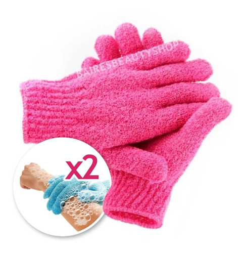 Guantes Exfoliantes X2 Para Ducha Corporal Facial Para Spa