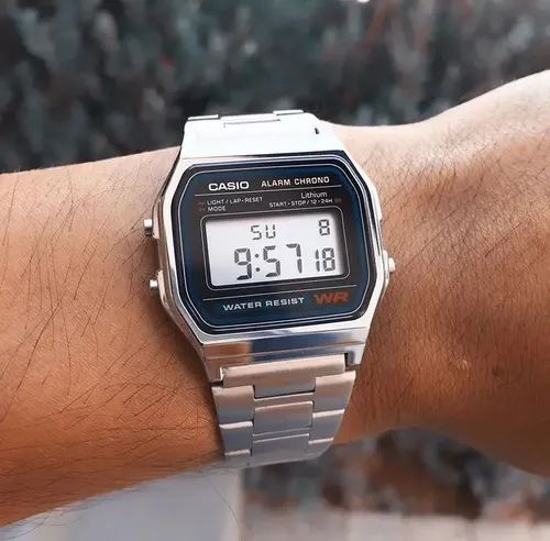 Reloj Casio Japón vintage A158wa-1df plateado digital | Cuotas sin